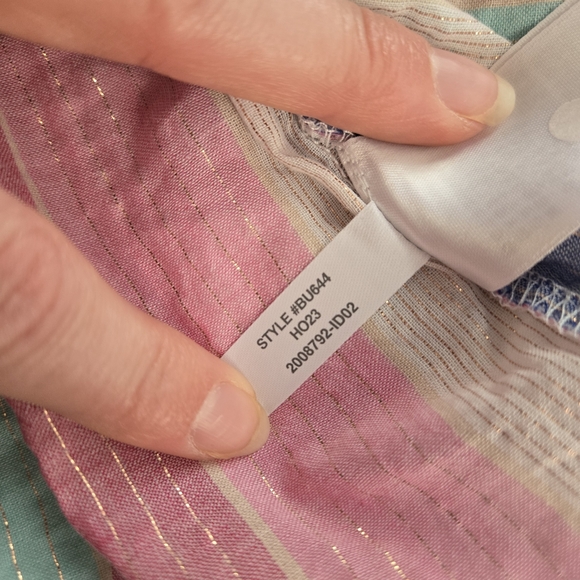 Crewcuts Girls Swim Cover-Up Pastel Dress Metallic Threads M - Picture 6 of 9